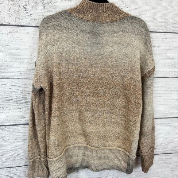 Westbound Women's Tan Gray Mock Neck Wool Blend Sweater Size Medium Petite - Picture 8 of 8